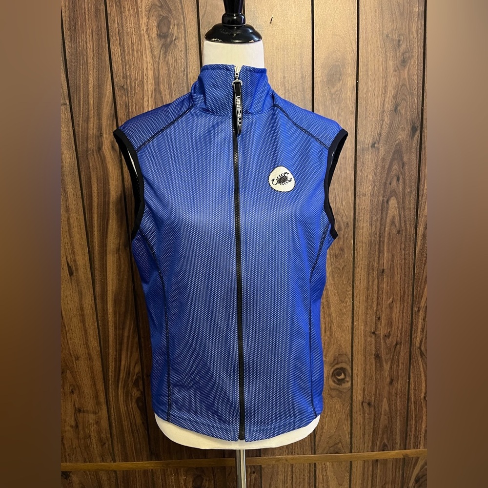 Castelli Wind Stopper Blue/black Cycling Full Zip Closure Vest Sz M